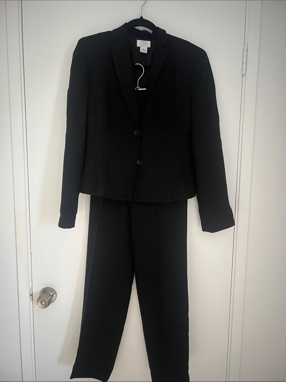 LOFT Black Women's Two-Button Blazer and Straight-Leg Pants